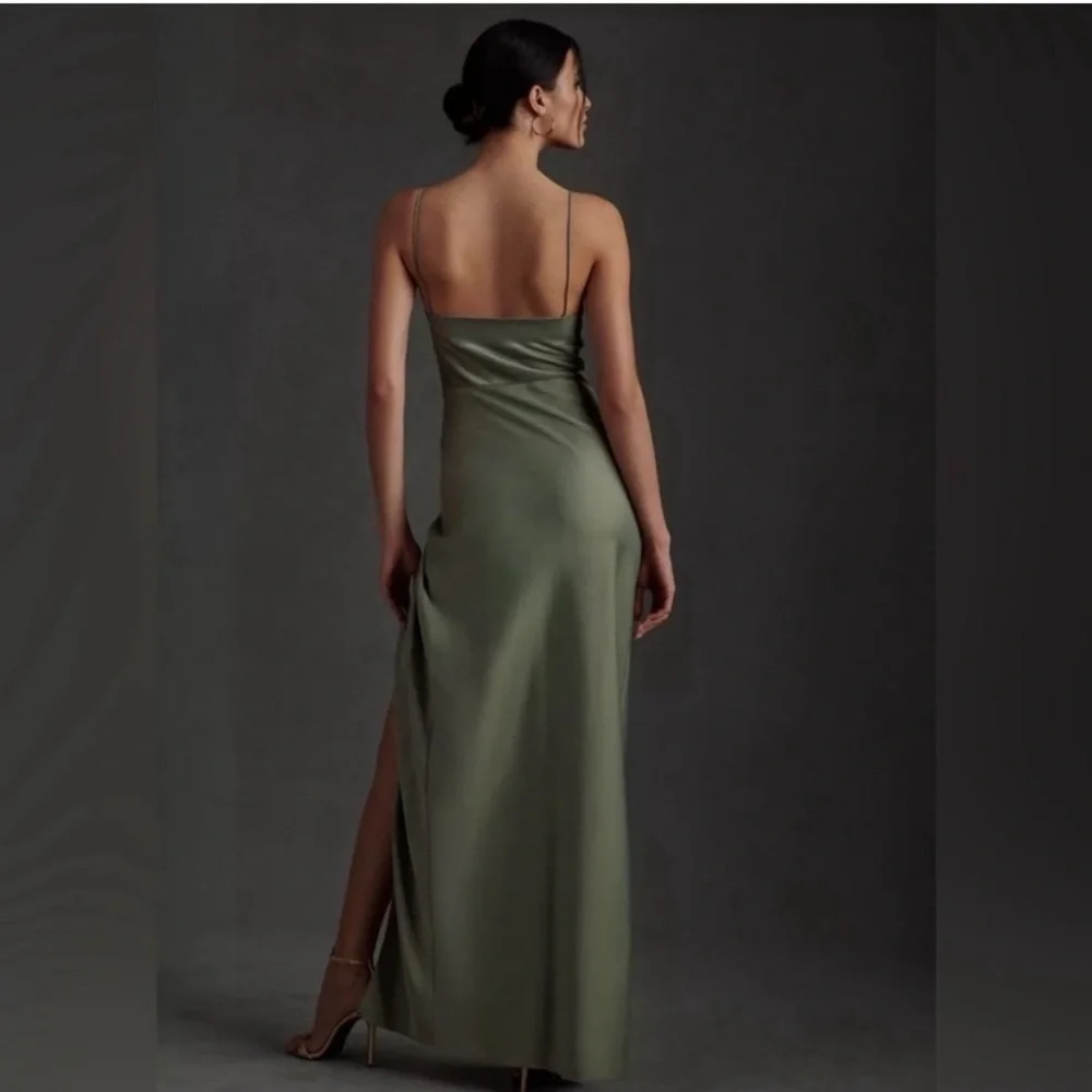 ANTHROPOLOGIE BHLDN Freya Satin Charmeuse Sleeveless Cocktail Dress Women’s 6 - Picture 9 of 11
